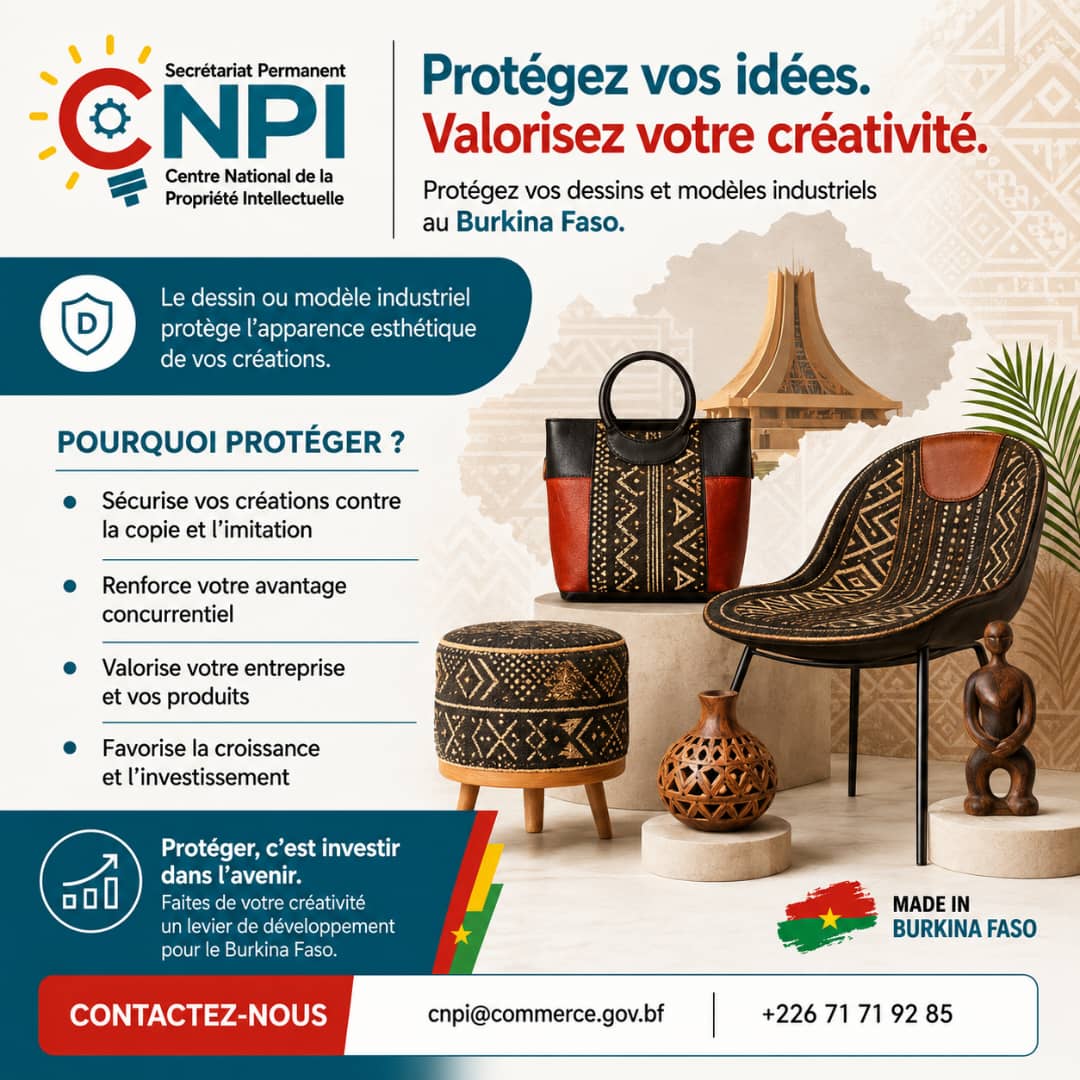 L’importance de la protection des dessins et modèles industriels au Burkina Faso